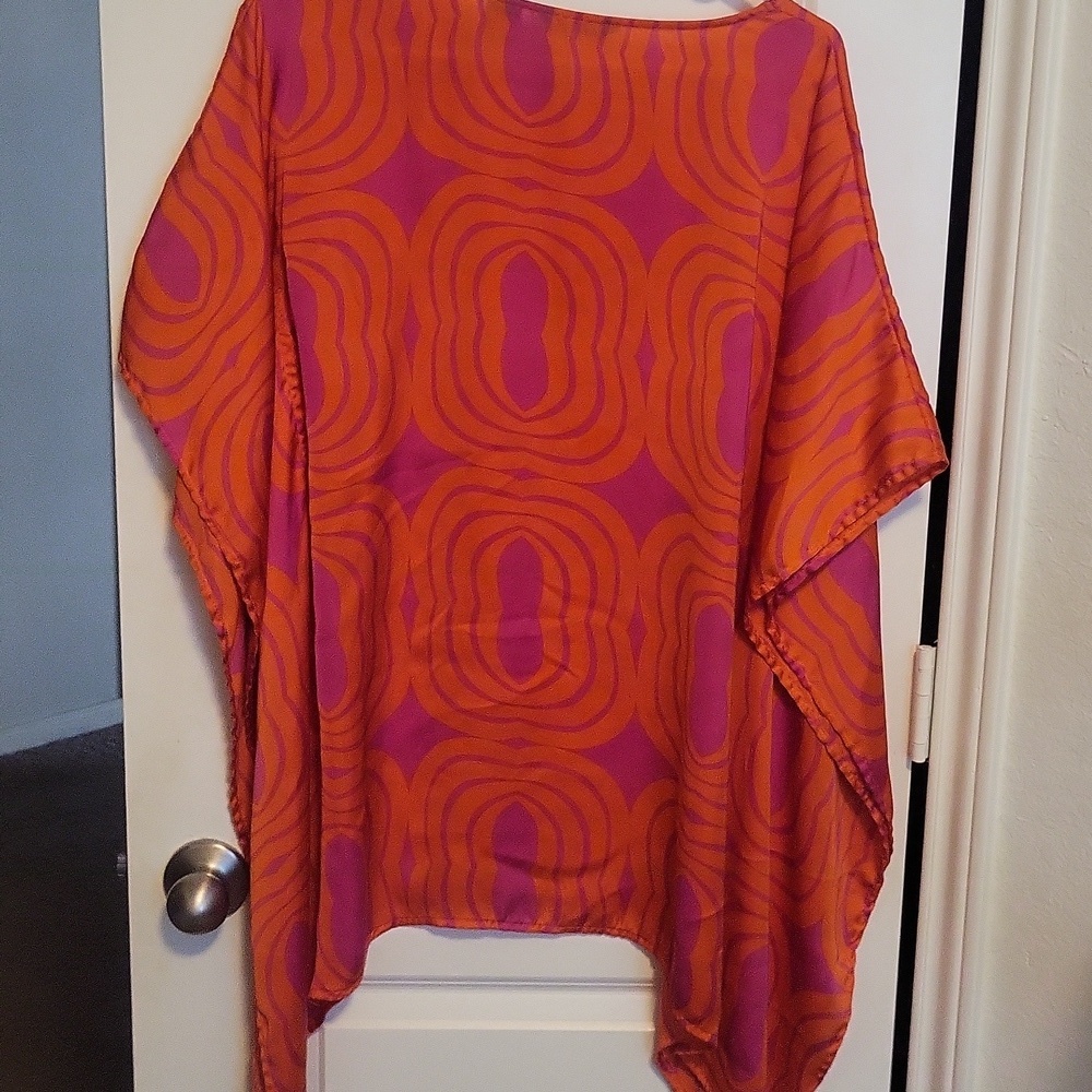 New York & Company Orange and Purple Tunic Top Size S - Picture 11 of 12
